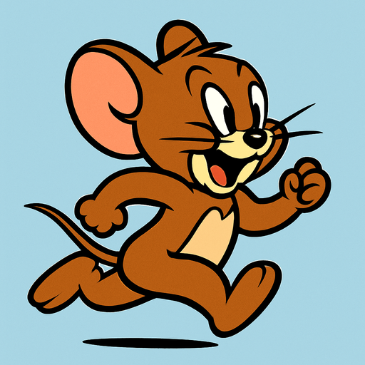 Koşan Jerry.
In-Game asset.  2d.  High contrast.  No shadows