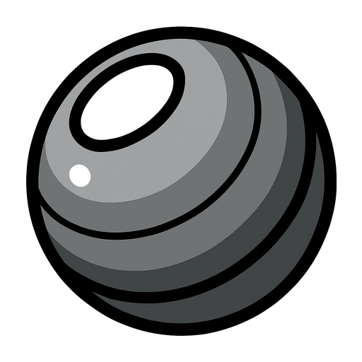 Gri bilye.
In-Game asset.  2d.  High contrast.  No shadows