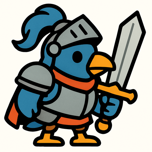 2d knight bird.
In-Game asset.  2d.  High contrast.  No shadows