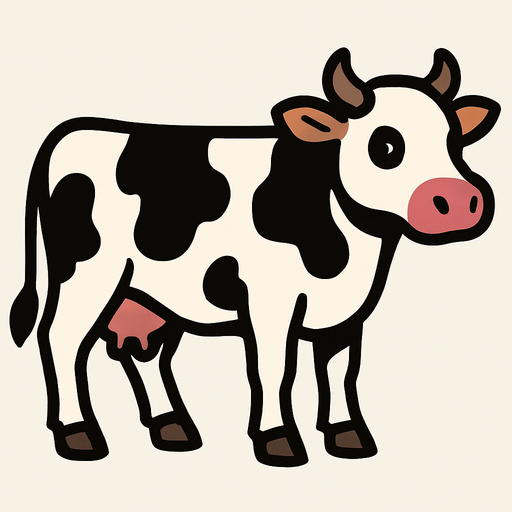 Make a cow.
In-Game asset.  2d.  High contrast.  No shadows