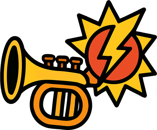 Trompeta de choque.
In-Game asset.  2d.  High contrast.  No shadows