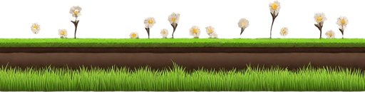 Un pedazo de suelo con tierra y cesped . No background. Transparent background. Blank background. No shadows. 2d. In-Game asset. flat