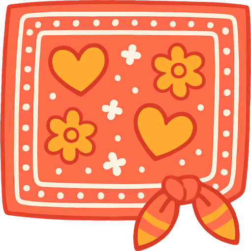 cute design scarf top view..
In-Game asset.  2d.  High contrast.  No shadows