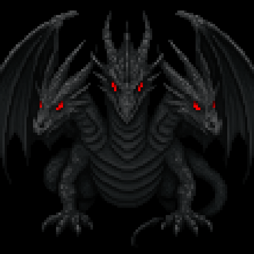 Make this dragon with 3 heads and a gray color scale