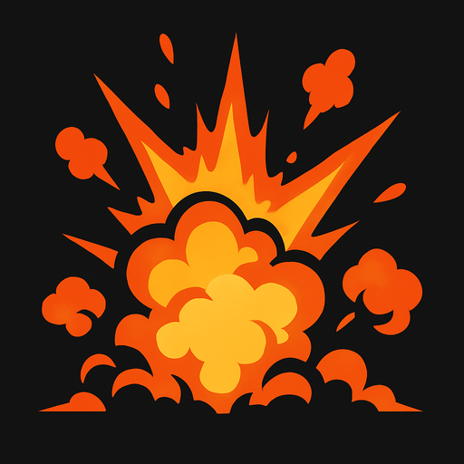 Explosion.
In-Game asset.  2d.  High contrast.  No shadows