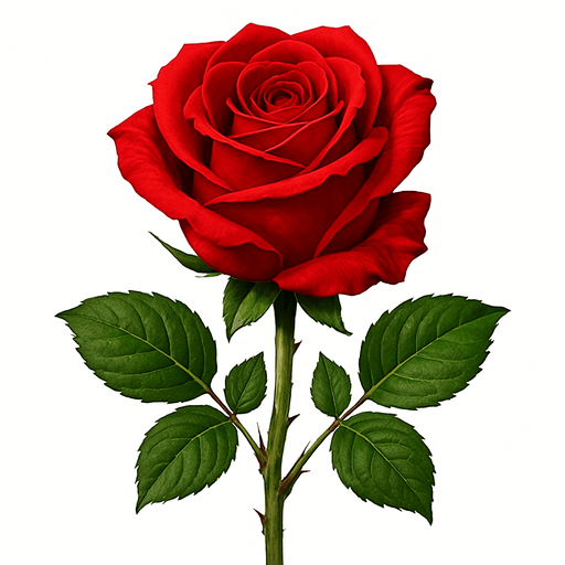 red rose realistic.
In-Game asset.  2d.  High contrast.  No shadows