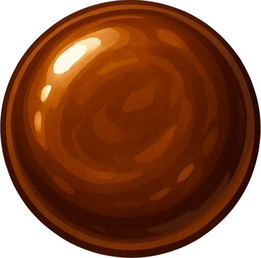 gerçekçi bir şeker. yuvarlak bir şeker ve kahverengi renk. aynı candy2 deki gibi olsun.
In-Game asset.  2d.  High contrast.  No shadows