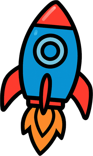 Rocketship.
In-Game asset.  2d.  High contrast.  No shadows