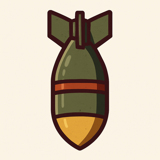 uçak bombası resmi.
In-Game asset.  2d.  High contrast.  No shadows
