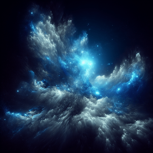 black background ethereal blue gas.