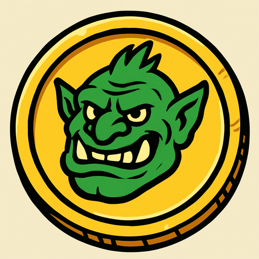 Troll coin.
In-Game asset.  2d.  High contrast.  No shadows