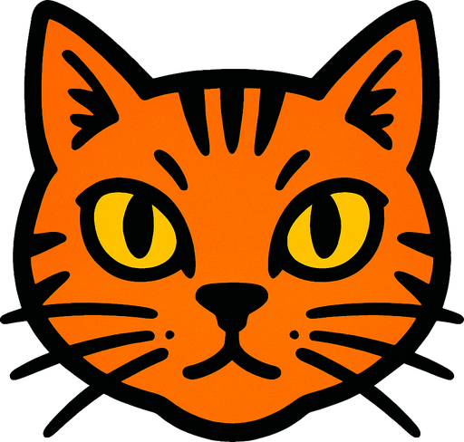 Face of a cat.
In-Game asset.  2d.  High contrast.  No shadows