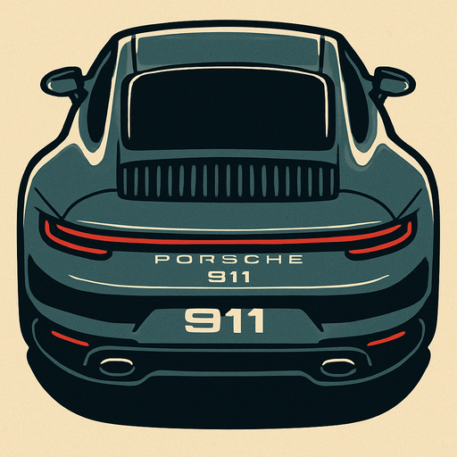 Yeni porche 911 arkasi ama yukaridan
In-Game asset.  2d.  High contrast.  No shadows