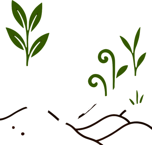 Crea la parte inversa de una carta que representa el elemento tierra, no debe tener texto ni espacio vacío, deben ser montículos de tierra y algunas hierbas verdes repartidas