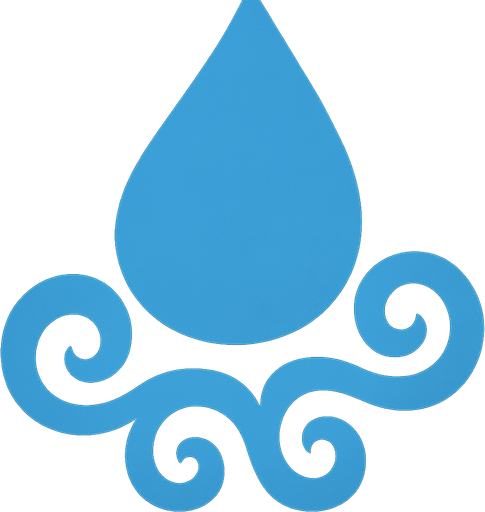 Símbolo del agua color azul