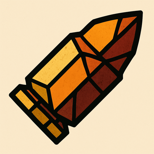 kübizm tarzında düz bir mermi.
In-Game asset.  2d.  High contrast.  No shadows