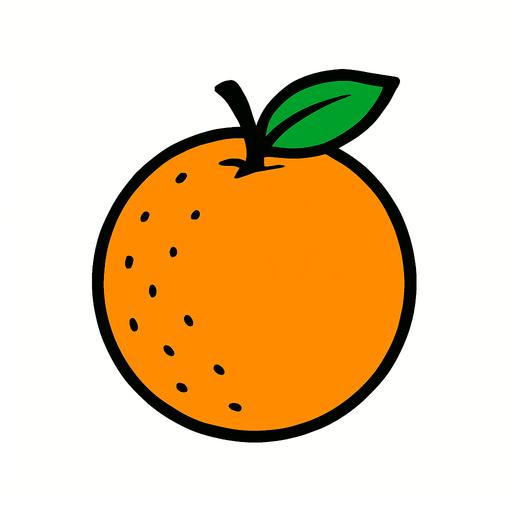 An orange.
2d.  High contrast.  No shadows