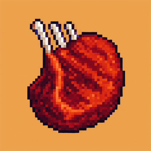 2d pixel art high quality wolf rib.
In-Game asset.  2d.  High contrast.  No shadows