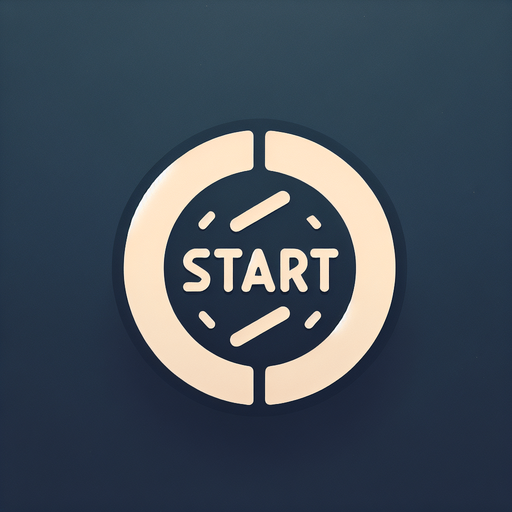 make a start button logo.
Single Game Texture. In-Game asset. 2d. Blank background. High contrast. No shadows.