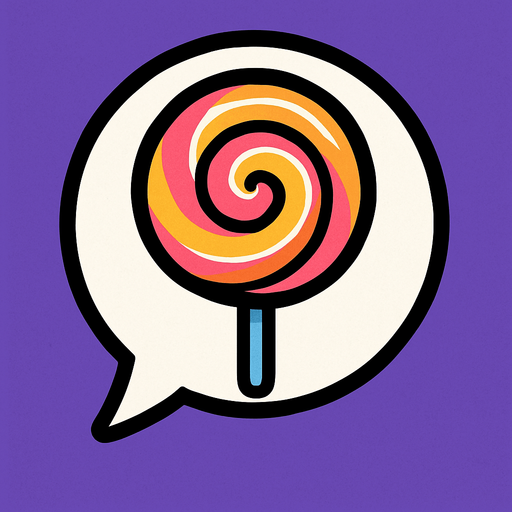 Bulle de sucette.
In-Game asset.  2d.  High contrast.  No shadows