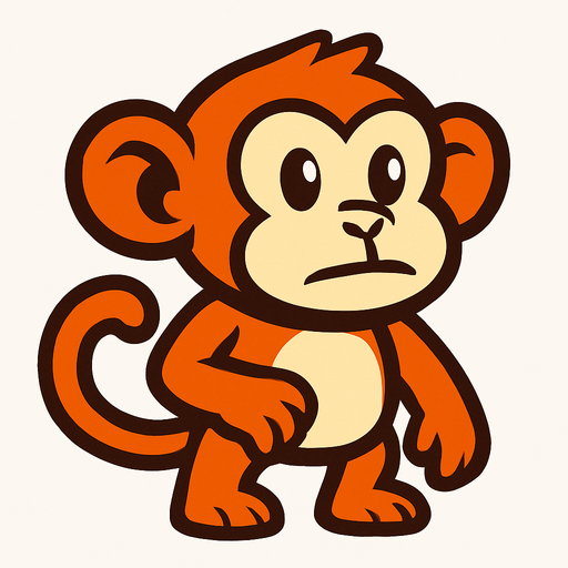 Monkey.
In-Game asset.  2d.  High contrast.  No shadows