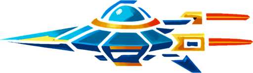 horizontal sharp ufo battle plane.
In-Game asset.  2d.  High contrast.  No shadows