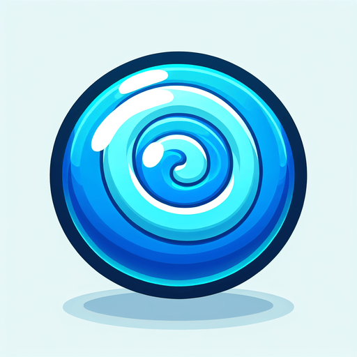 Vibrant blue circle cartoon candy.
Game asset. 2d. Blank background. High contrast. No shadows.