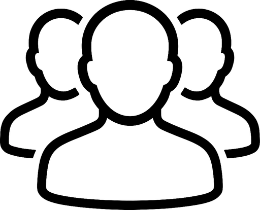 3 tane insan profil resmi 1 tane önde 2 arkada kalıyor beyaz olsun.
In-Game asset.  2d.  High contrast.  No shadows