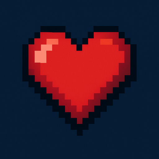 Make a good pixel 2d heart. Look s cool.
In-Game asset.  2d.  High contrast.  No shadows