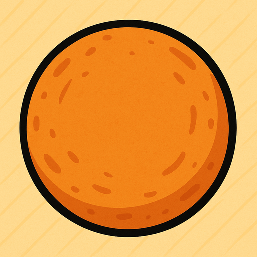 Off orange Ball (not a basketball).
In-Game asset.  2d.  High contrast.  No shadows