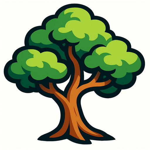 ağaç.
In-Game asset.  2d.  High contrast.  No shadows