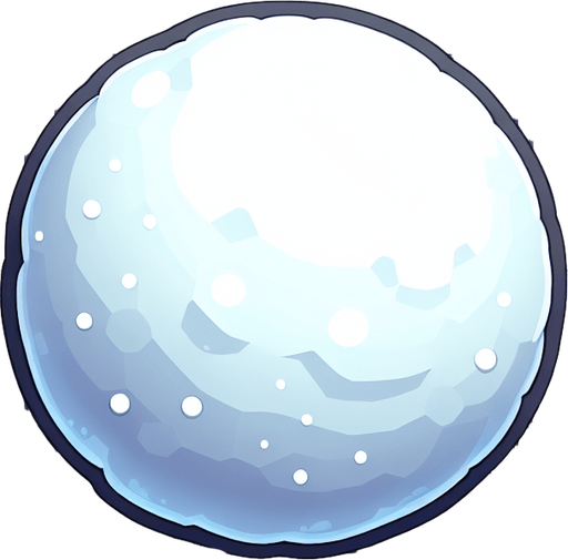 Snow ball. Single Game Texture. In-Game asset.Blank background. High contrast. No shadows. Single Game Texture. In-Game asset. 2d. Blank background. High contrast. No shadows.