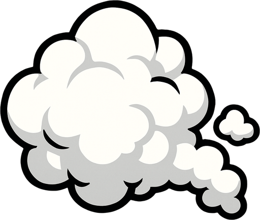 Облочко белого дыма.
In-Game asset.  2d.  High contrast.  No shadows