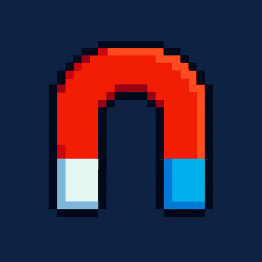 pixelart magnet
In-Game asset.  2d.  High contrast.  No shadows. Pixel art