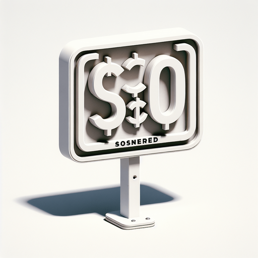 write 50$ on a sign.
no shadow, 2D