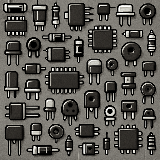 Metal con pequeños componentes de electrónica, ocupar toda la imagen, visto desde arriba.
In-Game asset.  2d.  High contrast.  No shadows