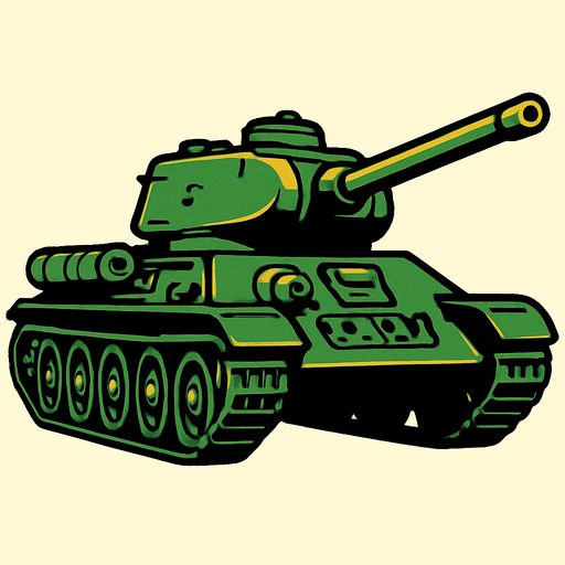 tanque t34-85.
In-Game asset.  2d.  High contrast.  No shadows