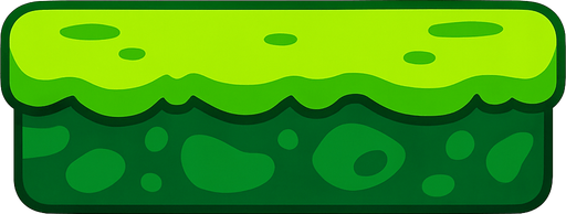 green platform.
In-Game asset.  2d.  High contrast.  No shadows