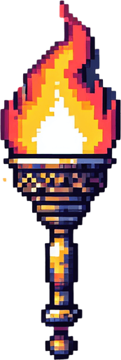 A wall torch. No fire. Pixel art..
Single Game Texture.  In-Game asset.  2d.  Blank background.  High contrast.  No shadows