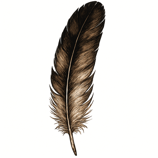 Una pluma realista.
In-Game asset.  2d.  High contrast.  No shadows. Realista