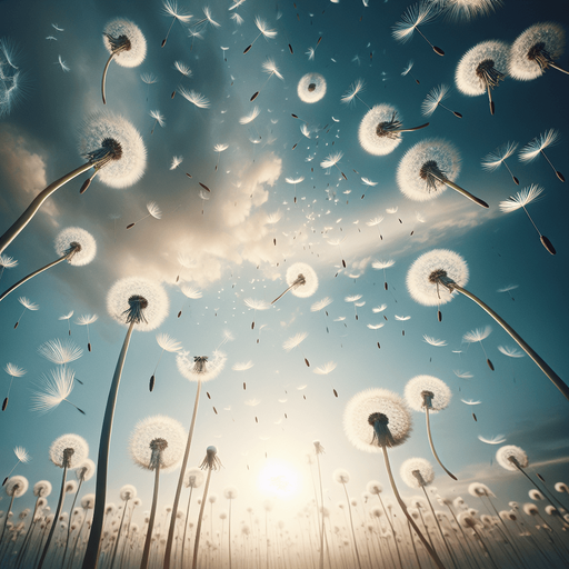 scattered dandelion plumes.
zenith view.