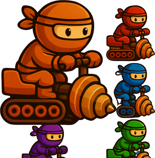 Same ninja character, with pack of all colors