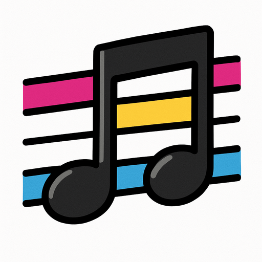 2D muzik notasi.
In-Game asset.  2d.  High contrast.  No shadows