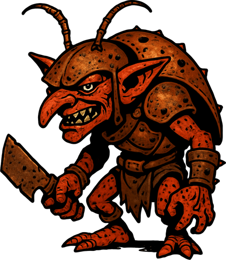 paslı böcek goblin.
In-Game asset.  2d.  High contrast.  No shadows