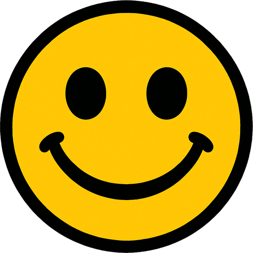 Circle smile human face.
In-Game asset.  2d.  High contrast.  No shadows. Cartoon