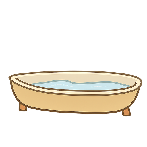 a bathtub. No background. Transparent background. Blank background. No shadows. 2d. In-Game asset. flat