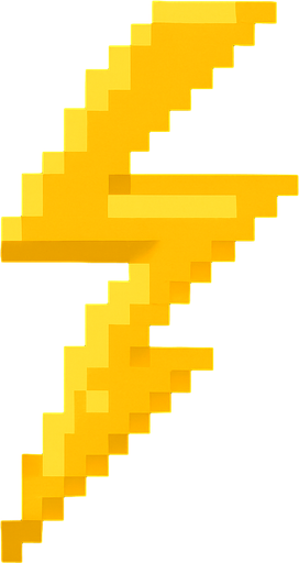 pixel art yıldırım.
In-Game asset.  2d.  High contrast.  No shadows
