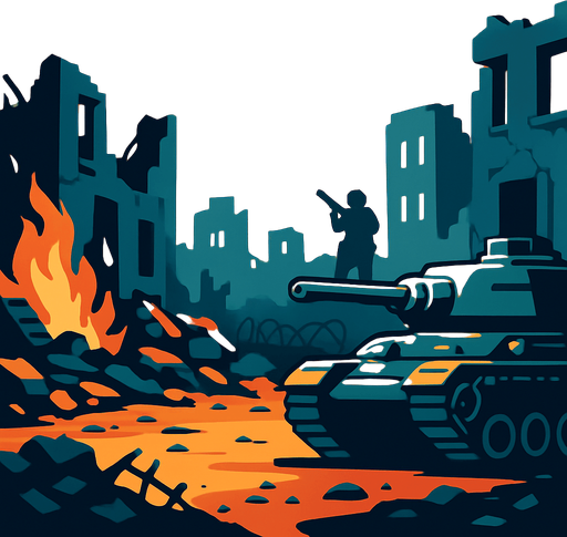 Modern çağ için savaş arka planı.
In-Game asset.  2d.  High contrast.  No shadows