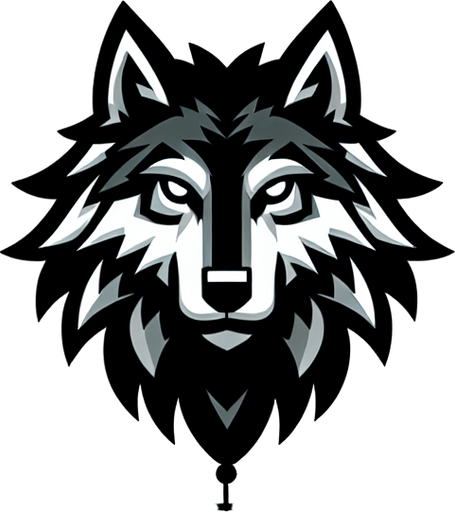 wolf.
Single Game Texture.  In-Game asset.  2d.  Blank background.  High contrast.  No shadows