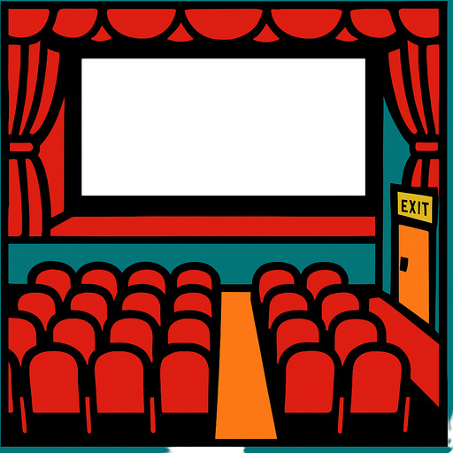movie theater.
In-Game asset.  2d.  High contrast.  No shadows
